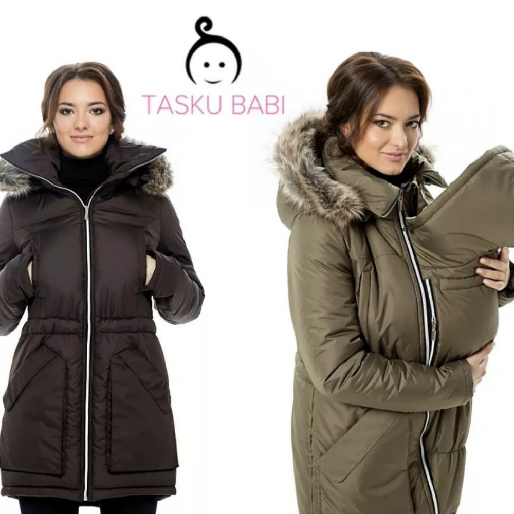 XL Baby Wearing and Maternity Coat in Chocolate